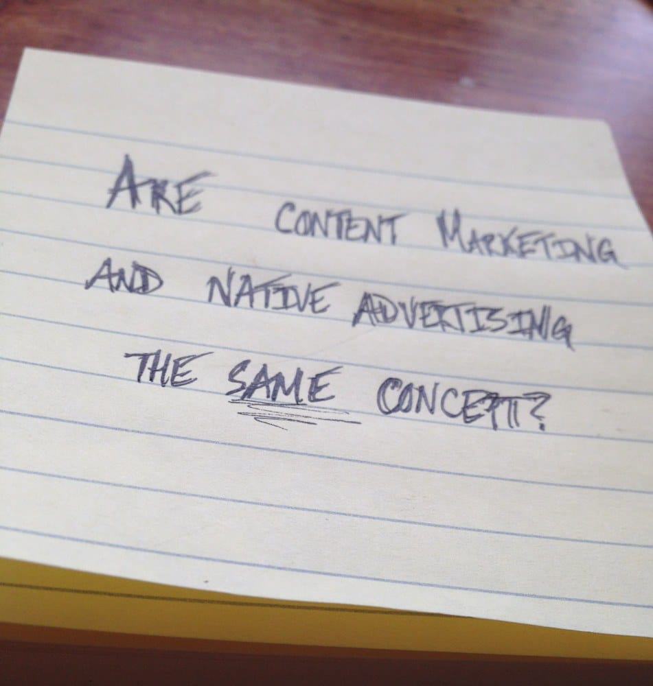 Are Content Marketing and Native Advertising the Same Concept?